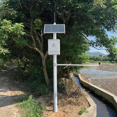 Agricultural irrigation area open channel flow monitoring station